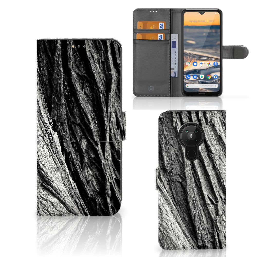 Book Style Case Nokia 5.3 Boomschors Grijs