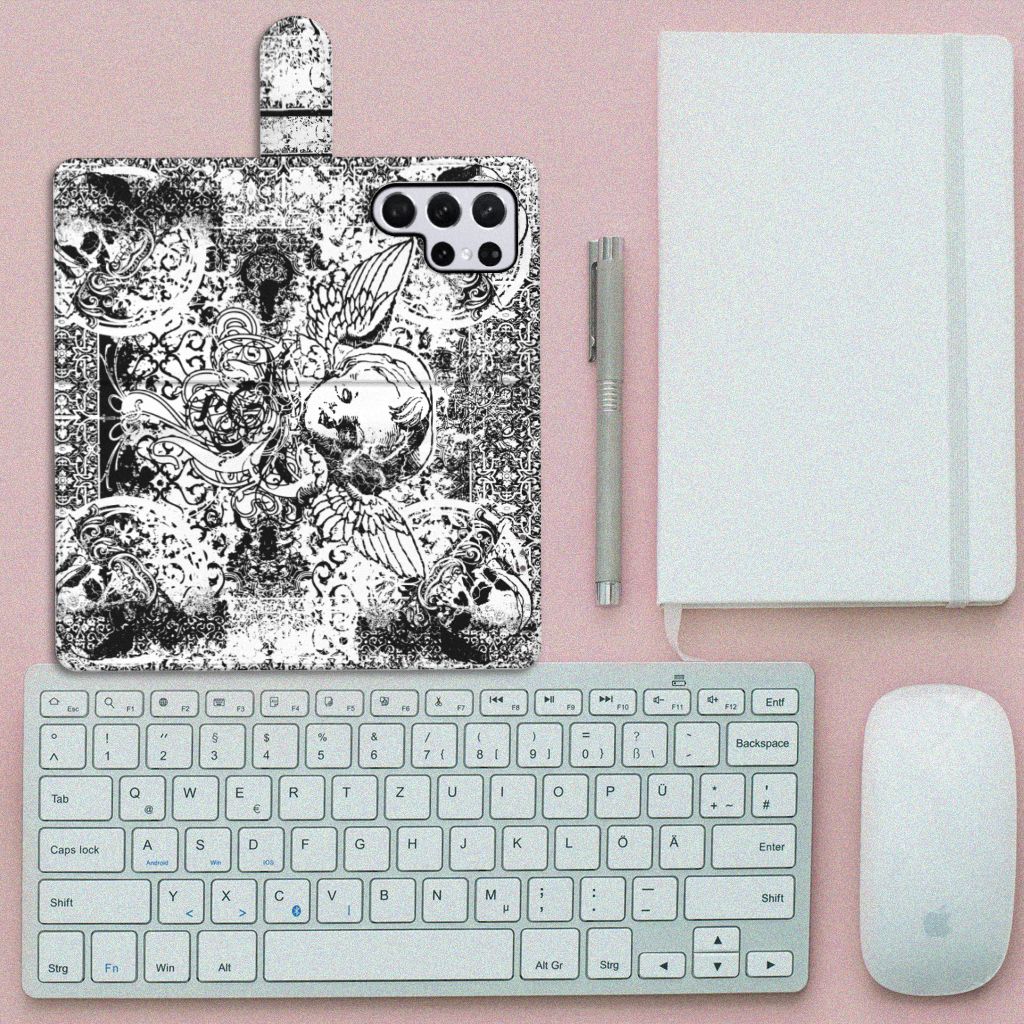 Telefoonhoesje met Naam Samsung Galaxy S22 Ultra Skulls Angel
