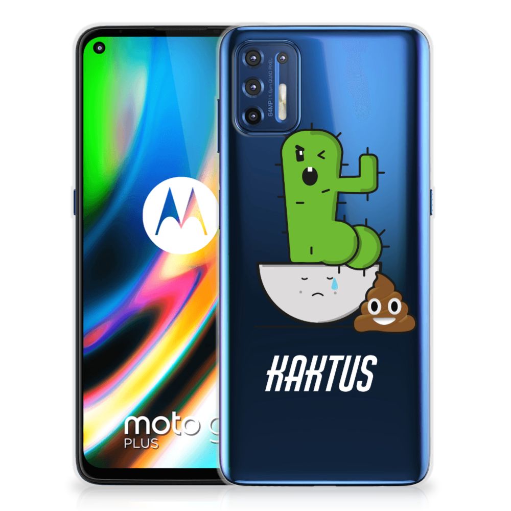 Motorola Moto G9 Plus Telefoonhoesje met Naam Cactus Poo