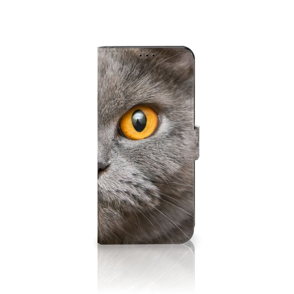 Telefoonhoesje met Pasjes OnePlus 10T Britse Korthaar met close-up van een grijze kat