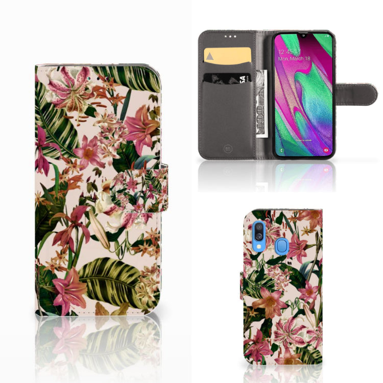 Samsung Galaxy A40 Hoesje Flowers