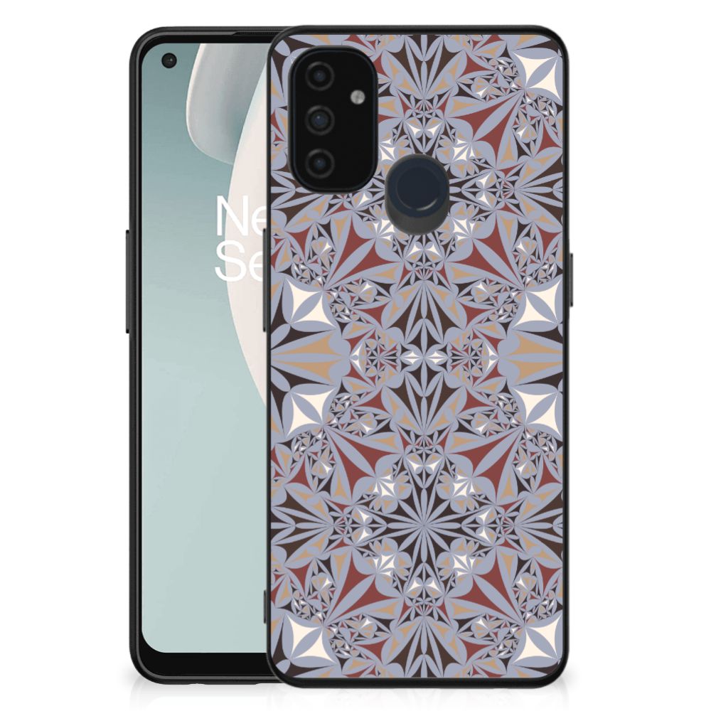 OnePlus Nord N100 Marmeren Print Telefoonhoesje Flower Tiles