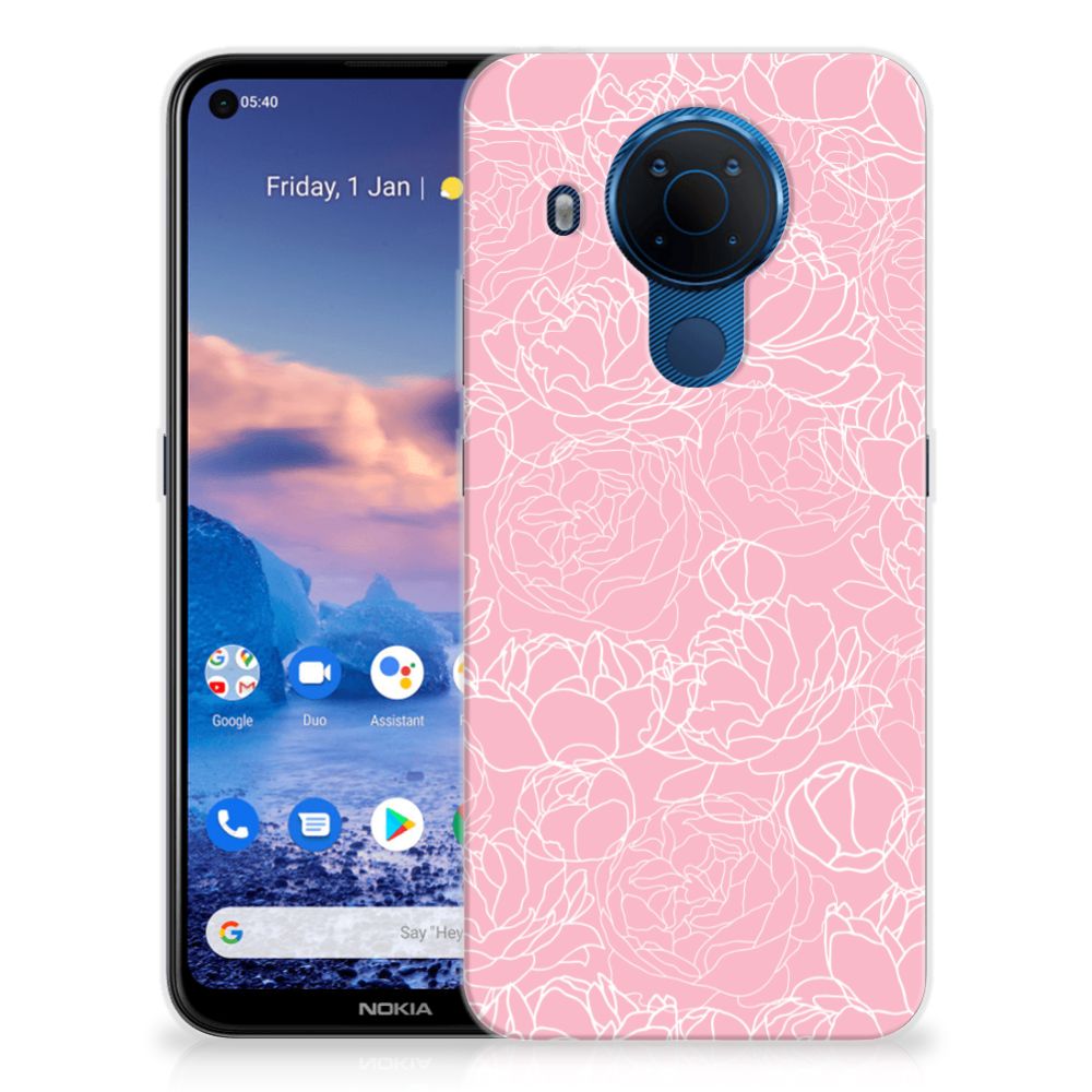 Nokia 5.4 TPU Case White Flowers