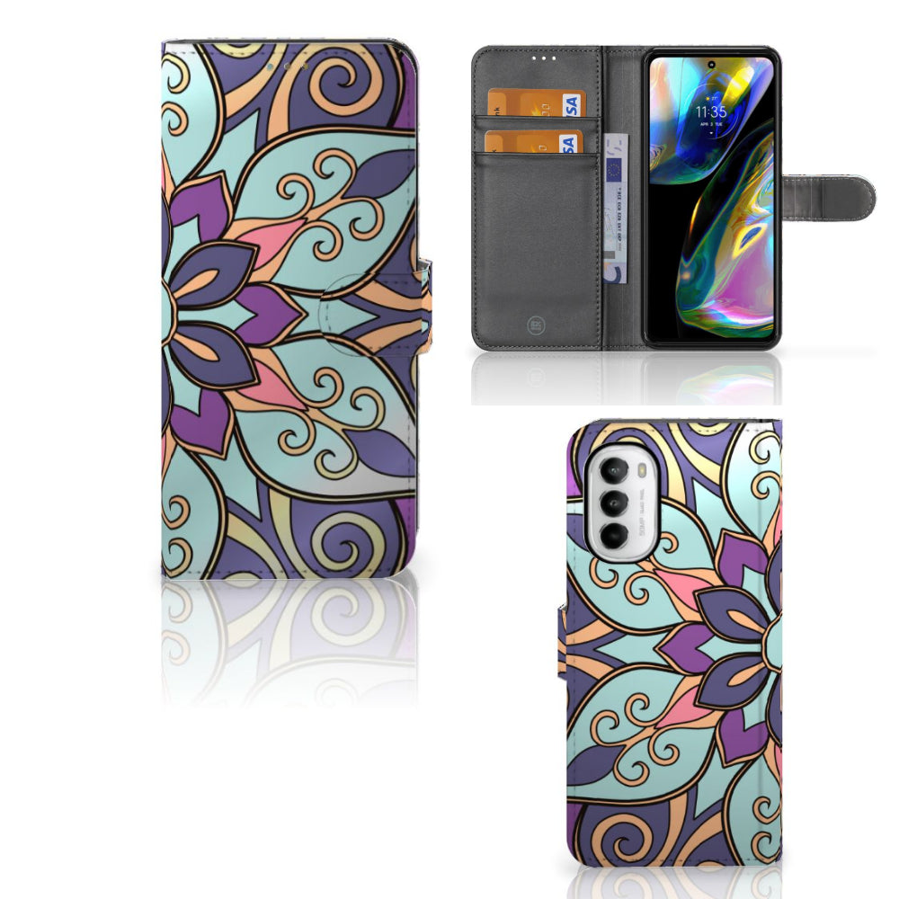 Motorola Moto G52 | Moto G82 Hoesje Purple Flower