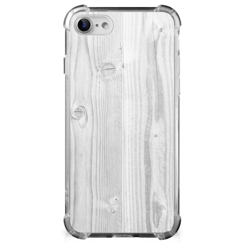 iPhone SE 2022/2020 | iPhone 8/7 Stevig Telefoonhoesje White Wood