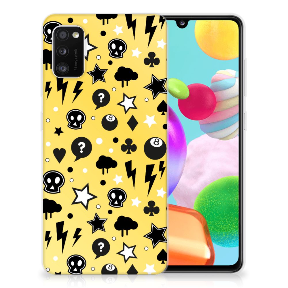 Silicone Back Case Samsung Galaxy A41 Punk Geel