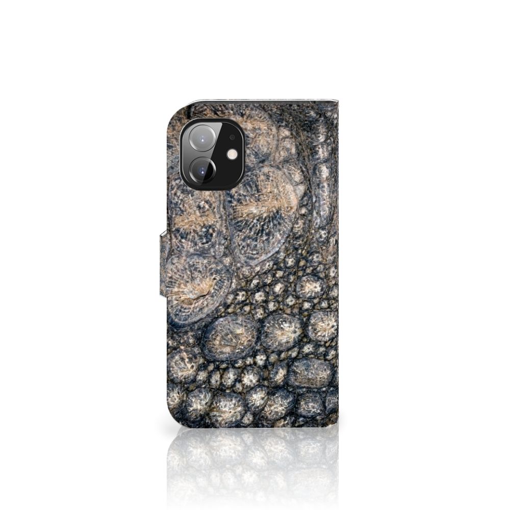 Apple iPhone 12 Mini Telefoonhoesje met Pasjes Krokodillenprint