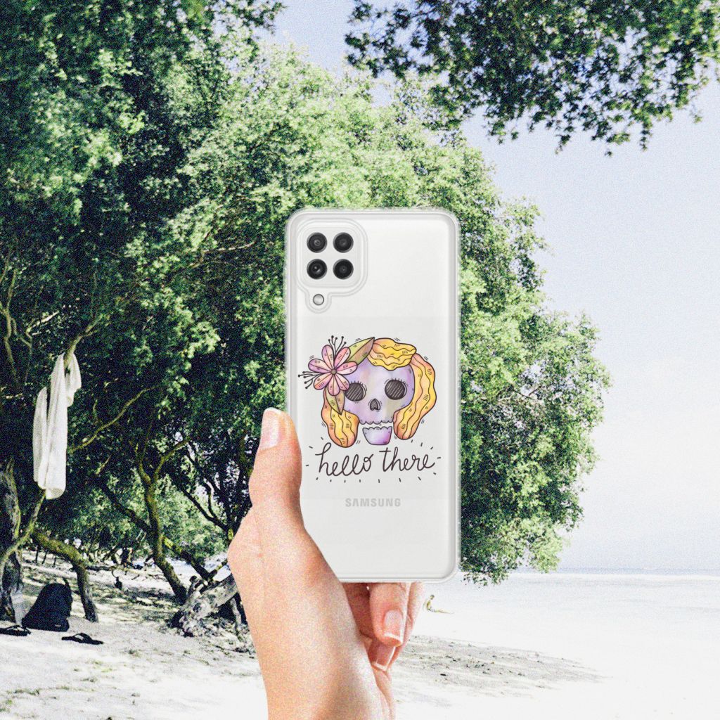 Silicone Back Case Samsung Galaxy A22 4G | M22 Boho Skull B2C Telecom