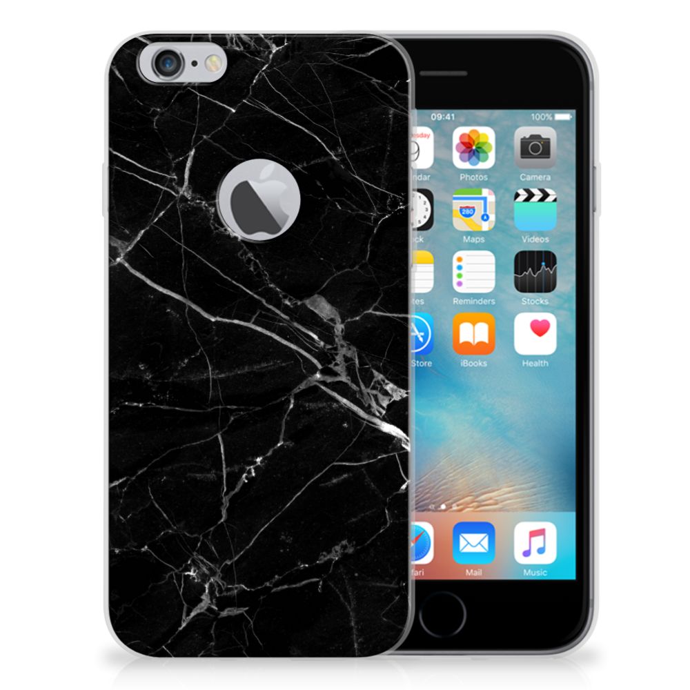 Apple iPhone 6 Plus | 6s Plus TPU Siliconen Hoesje Marmer Zwart - Origineel Cadeau Vader