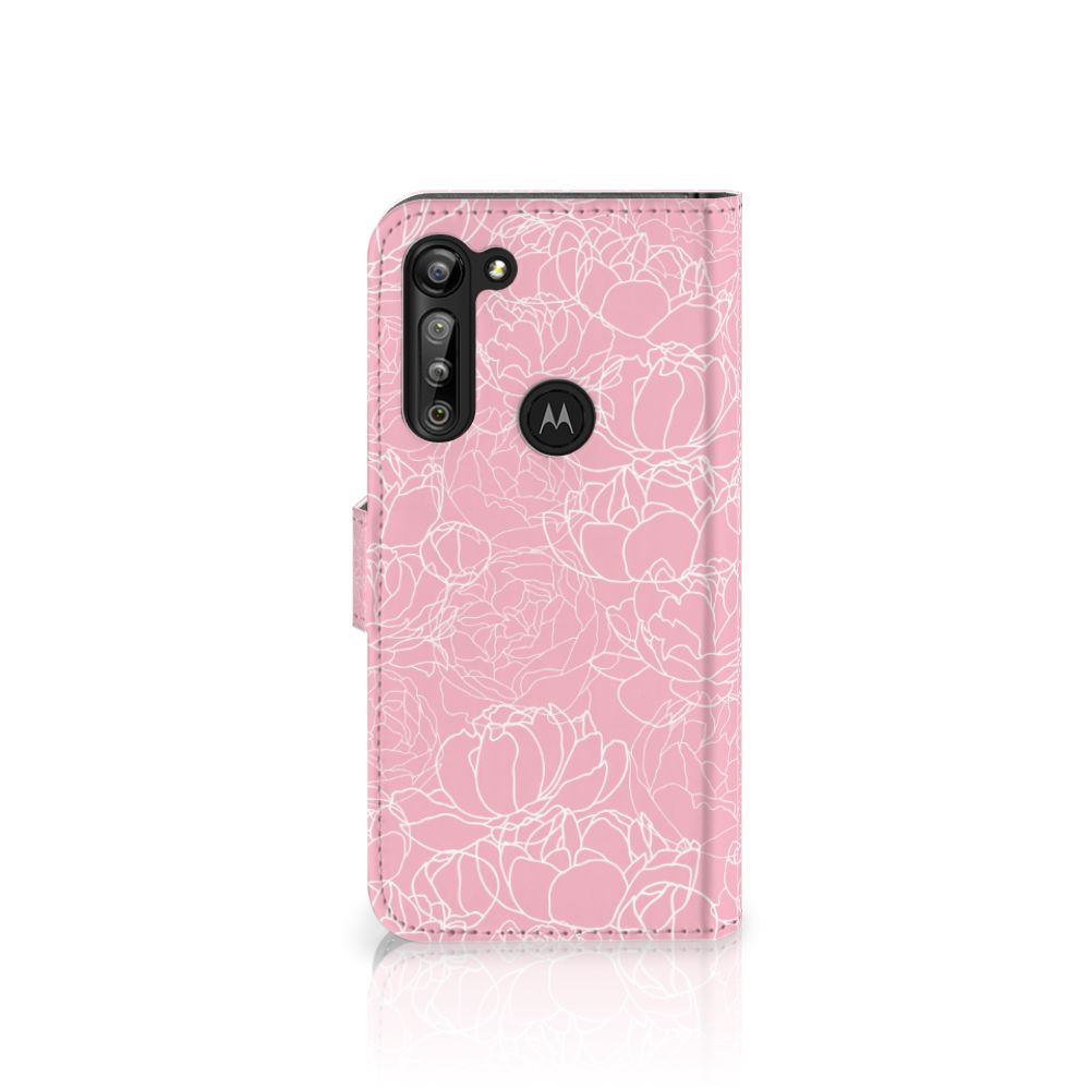 Motorola G8 Power Hoesje White Flowers
