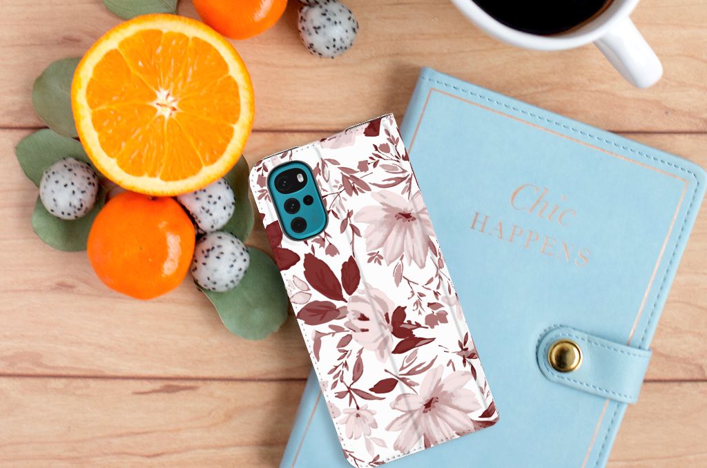 Bookcase Motorola Moto G22 Watercolor Flowers - B2C Telecom