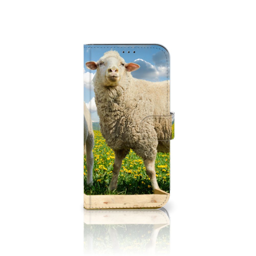 Apple iPhone 12 Pro Max Telefoonhoesje met Pasjes Schaap en Lammetje