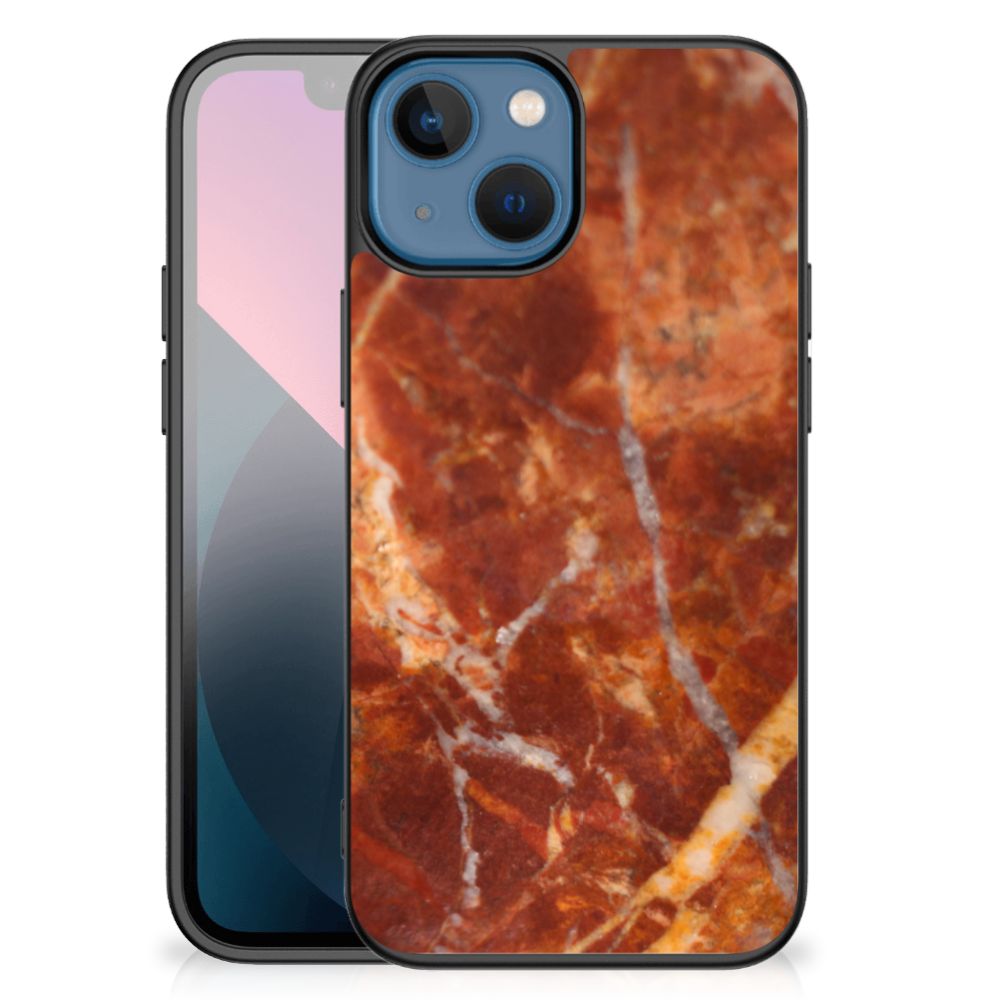 Apple iPhone 13 mini Marmeren Print Telefoonhoesje Marmer Bruin