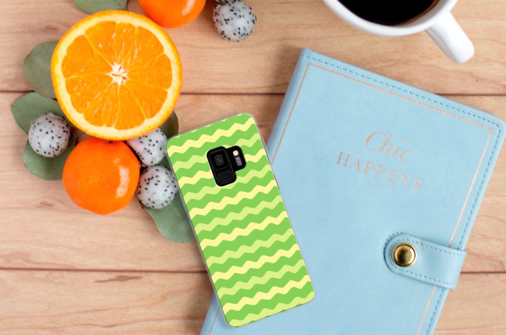 Samsung Galaxy S9 TPU bumper Waves Green