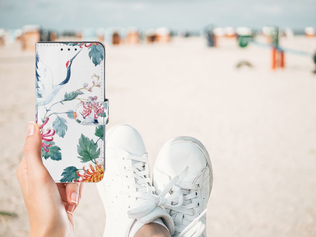 Xiaomi Redmi 8A Telefoonhoesje met Pasjes Bird Flowers