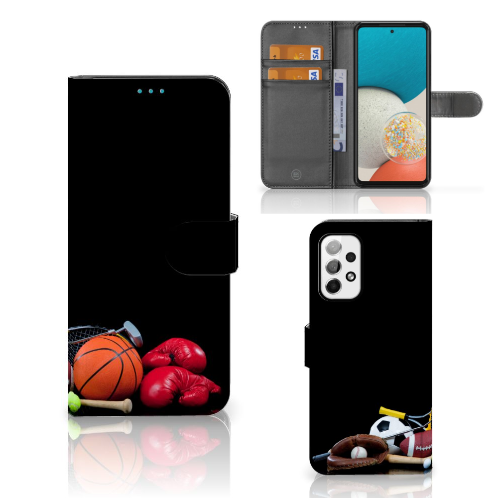 Samsung Galaxy A73 5G Wallet Case met Pasjes Sports met sportuitrusting en pasjeshouders