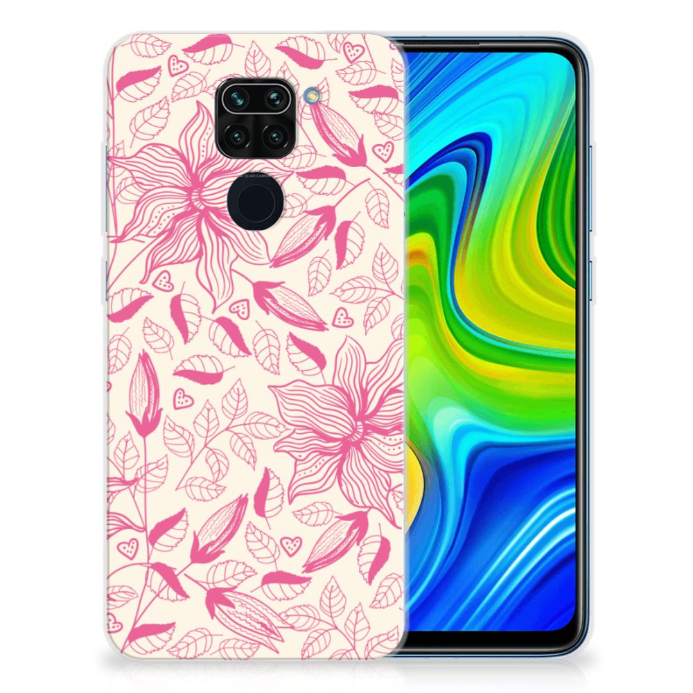 Xiaomi Redmi Note9 TPU Case Pink Flowers