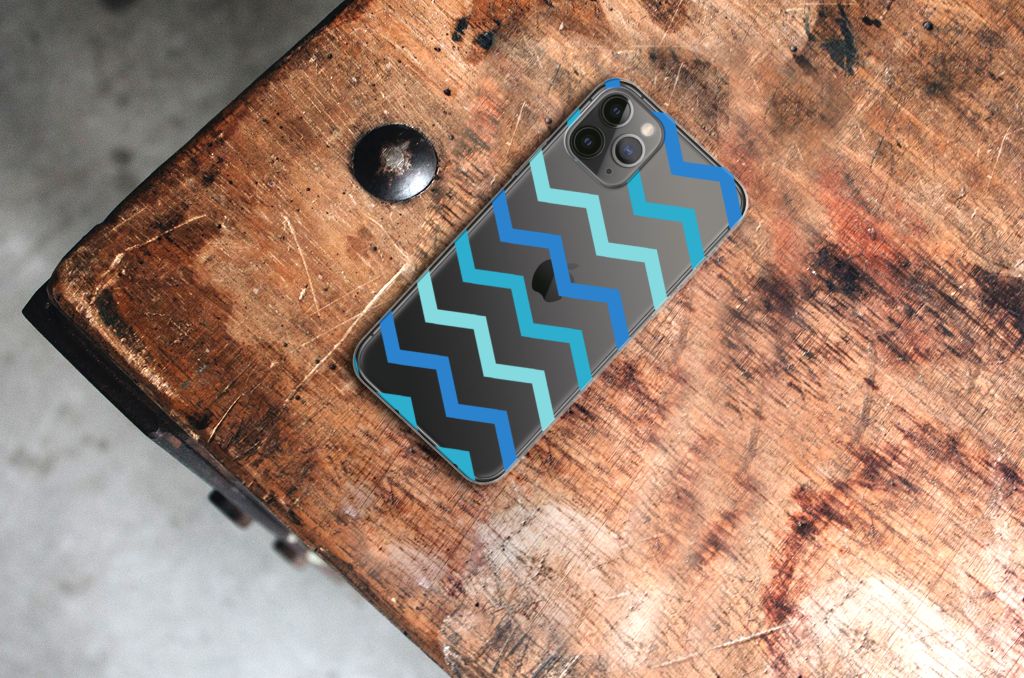 Apple iPhone 11 Pro TPU bumper Zigzag Blauw