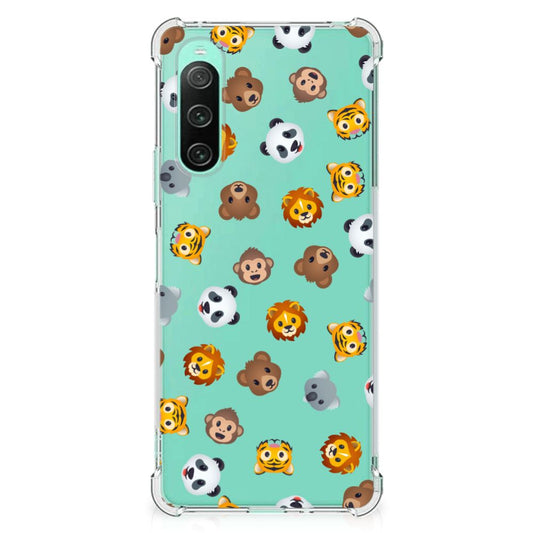 Doorzichtige Silicone Hoesje voor Sony Xperia 10 V Dieren Emojis