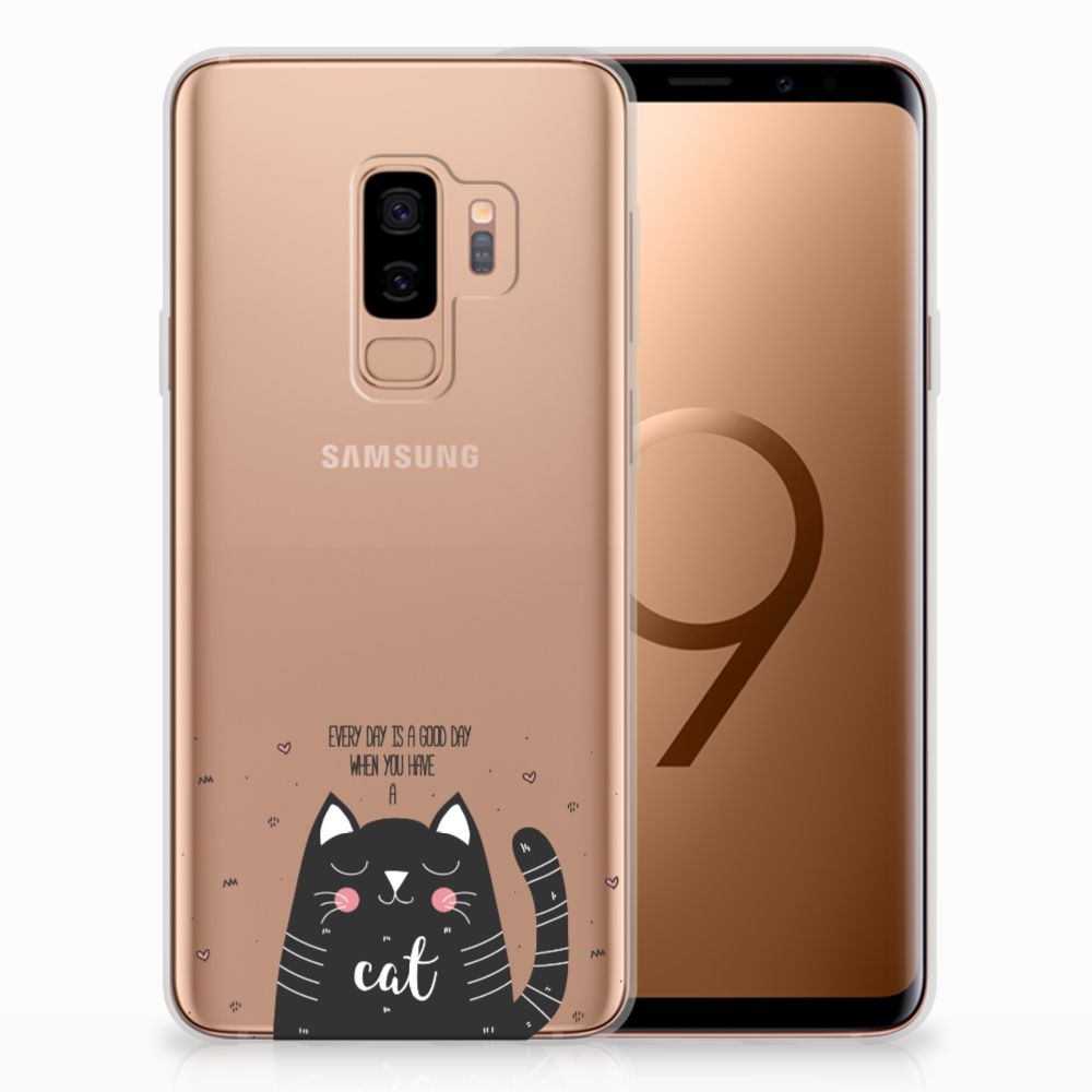 Samsung Galaxy S9 Plus Telefoonhoesje met Naam Cat Good Day