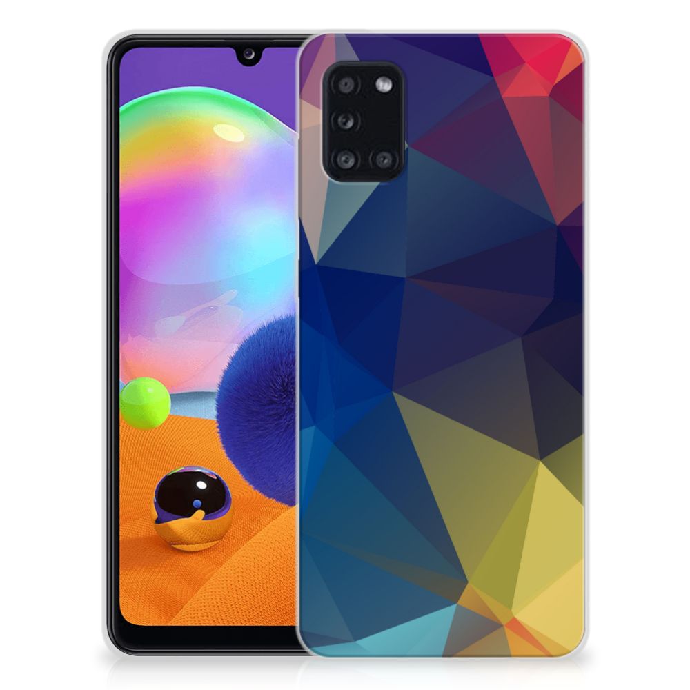 Samsung Galaxy A31 TPU Hoesje Polygon Dark