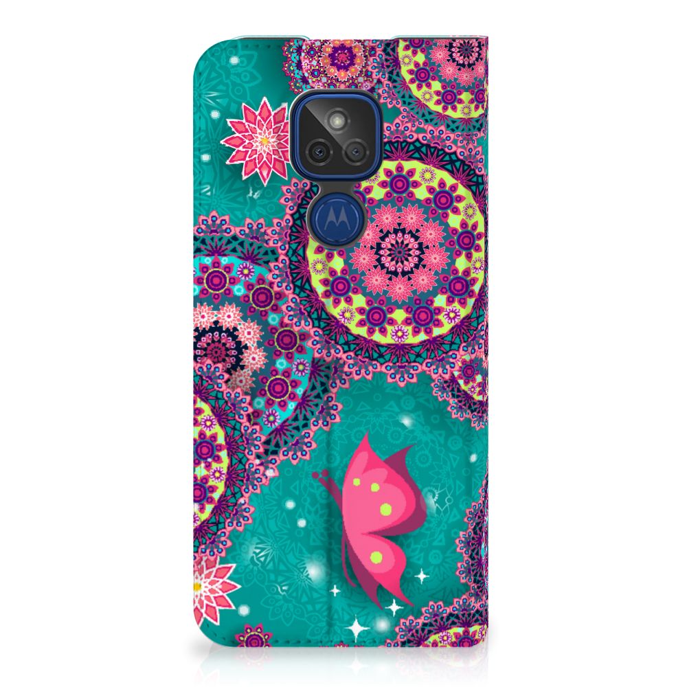 Motorola Moto G9 Play Bookcase Cirkels en Vlinders - B2C Telecom