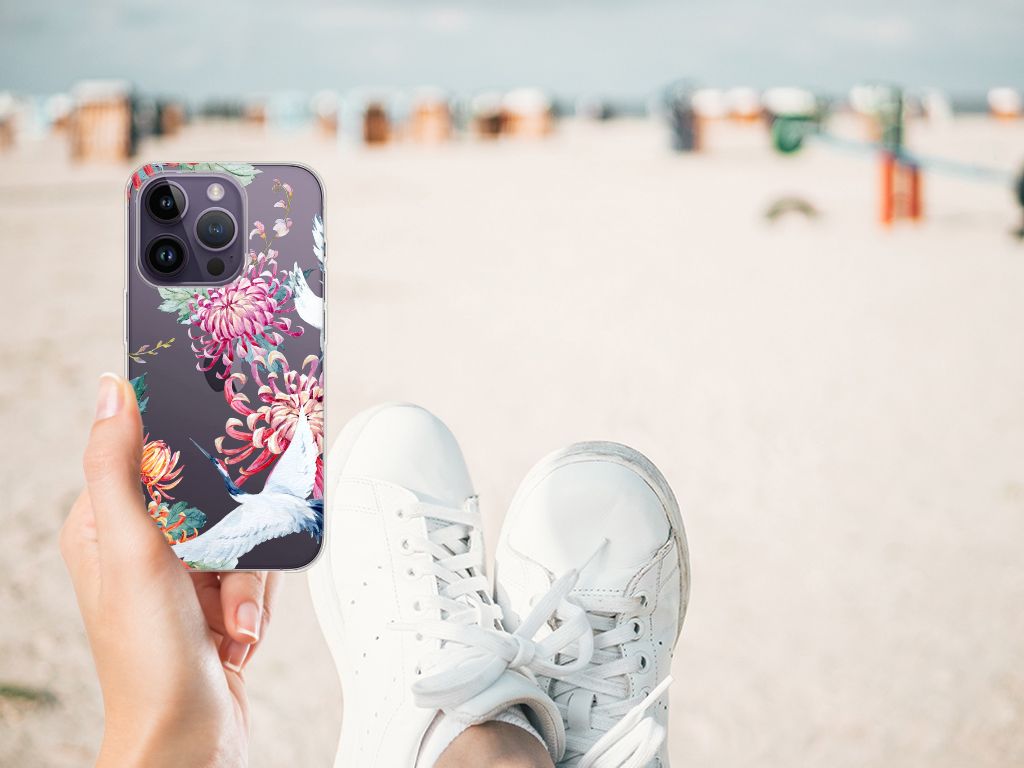 Apple iPhone 14 Pro TPU Hoesje Bird Flowers B2C Telecom
