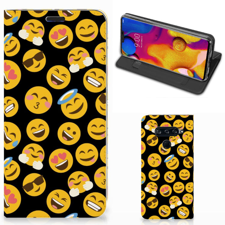 LG V40 Thinq Hoesje met Magneet Emoji