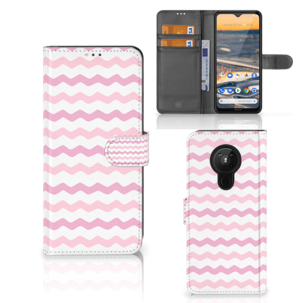Nokia 5.3 Telefoon Hoesje Waves Roze