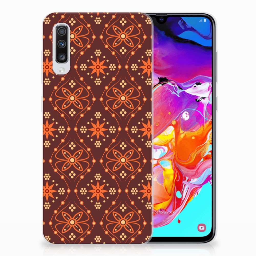 Samsung Galaxy A70 TPU bumper Batik Brown