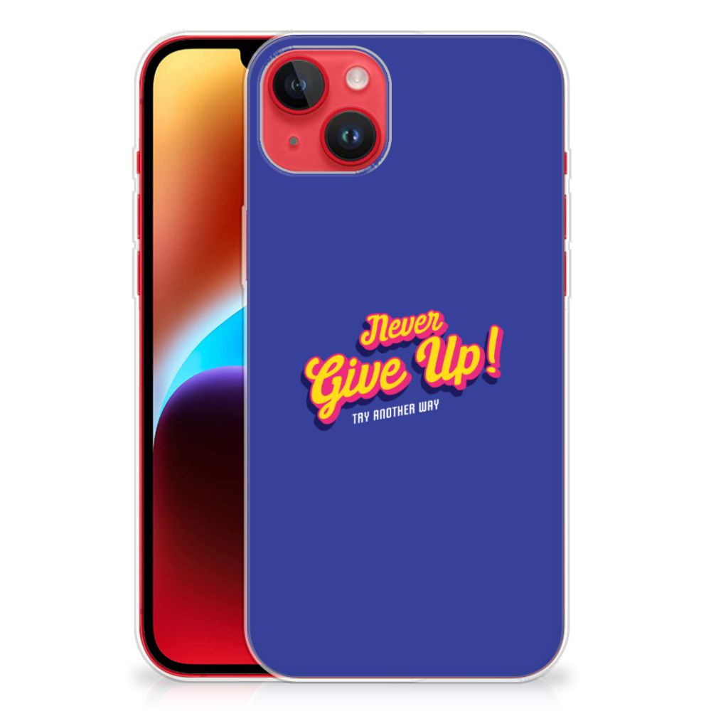 iPhone 14 Plus Siliconen hoesje met naam Never Give Up