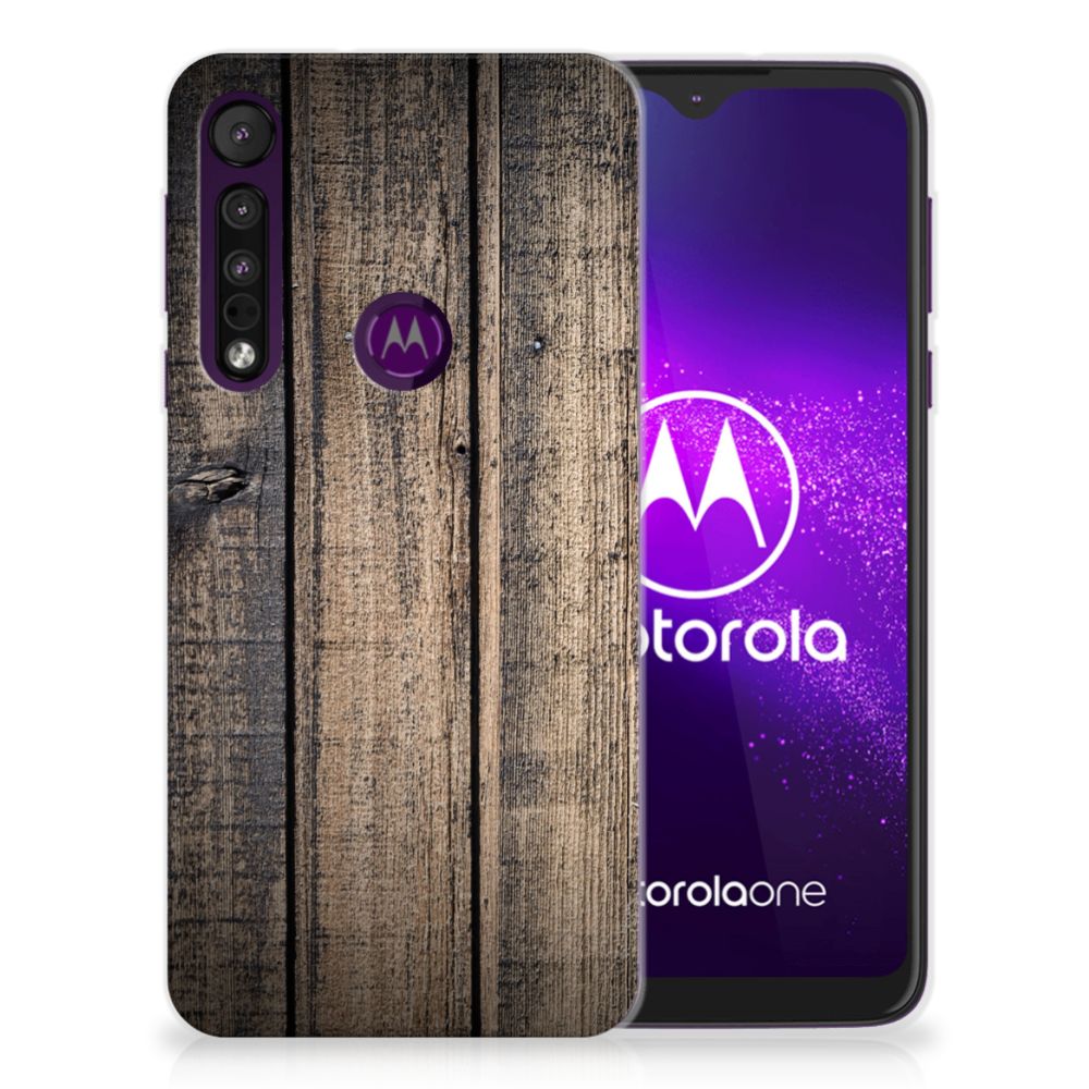 Motorola One Macro Bumper Hoesje Steigerhout