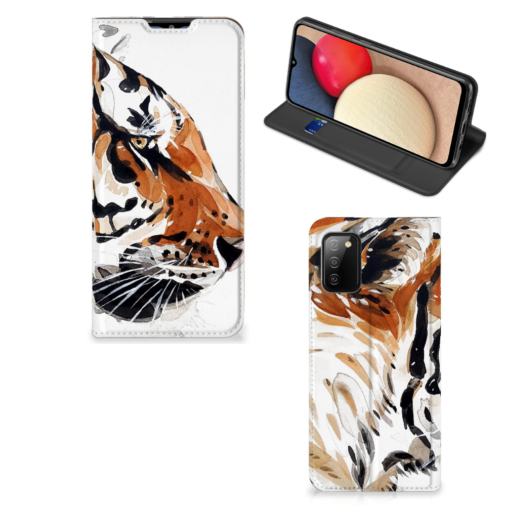 Bookcase Samsung Galaxy M02s | A02s Watercolor Tiger - B2C Telecom