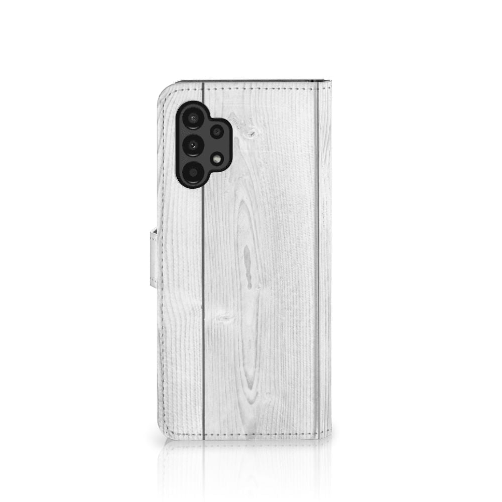 Samsung Galaxy A13 (4G) Book Style Case White Wood