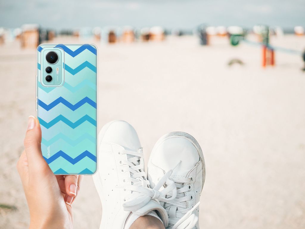 Xiaomi 12 Lite TPU bumper Zigzag Blauw B2C Telecom