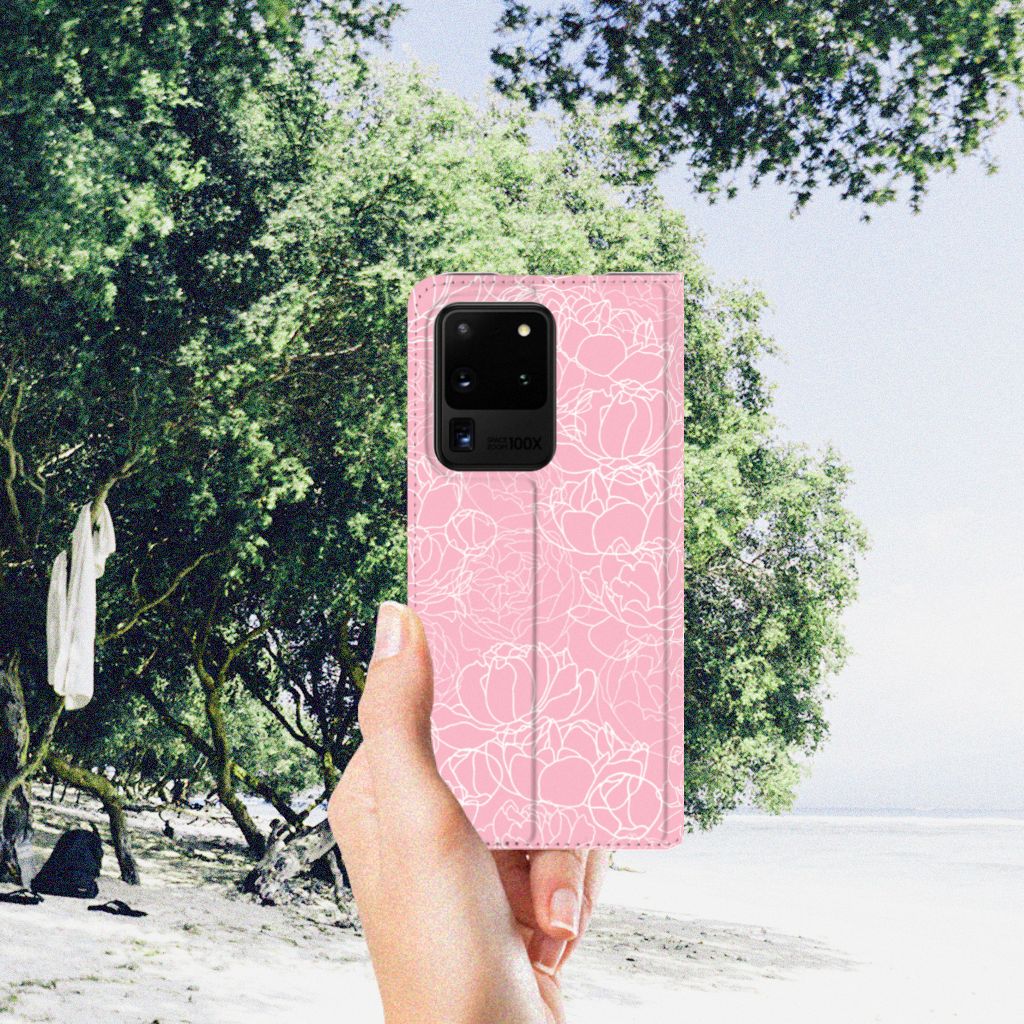 Samsung Galaxy S20 Ultra Smart Cover White Flowers - B2C Telecom