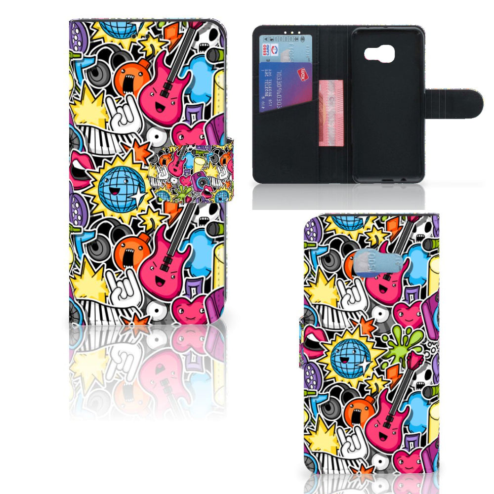 Samsung Galaxy A3 2017 Wallet Case met Pasjes Punk Rock