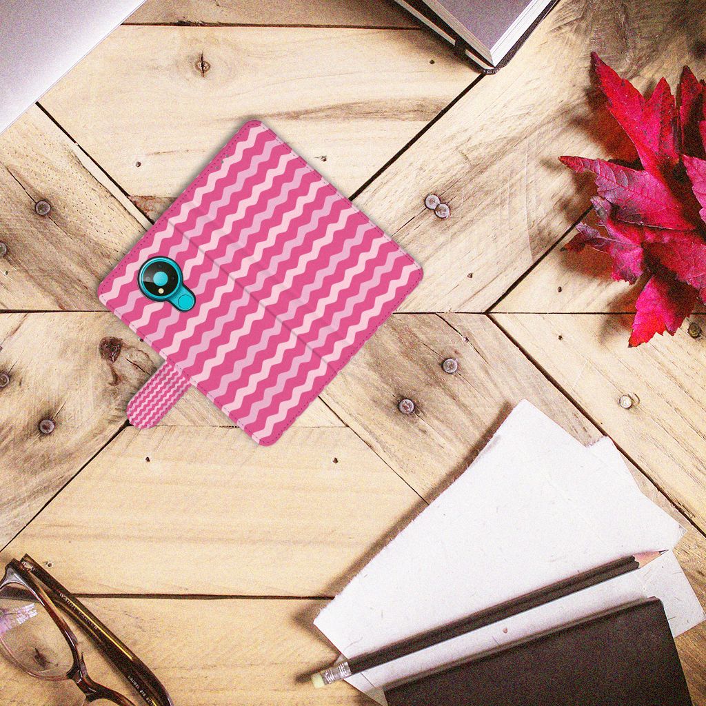 Nokia 3.4 Telefoon Hoesje Waves Pink