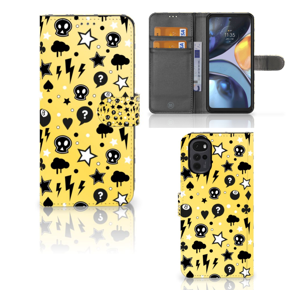 Telefoonhoesje met Naam Motorola Moto G22 Punk Geel
