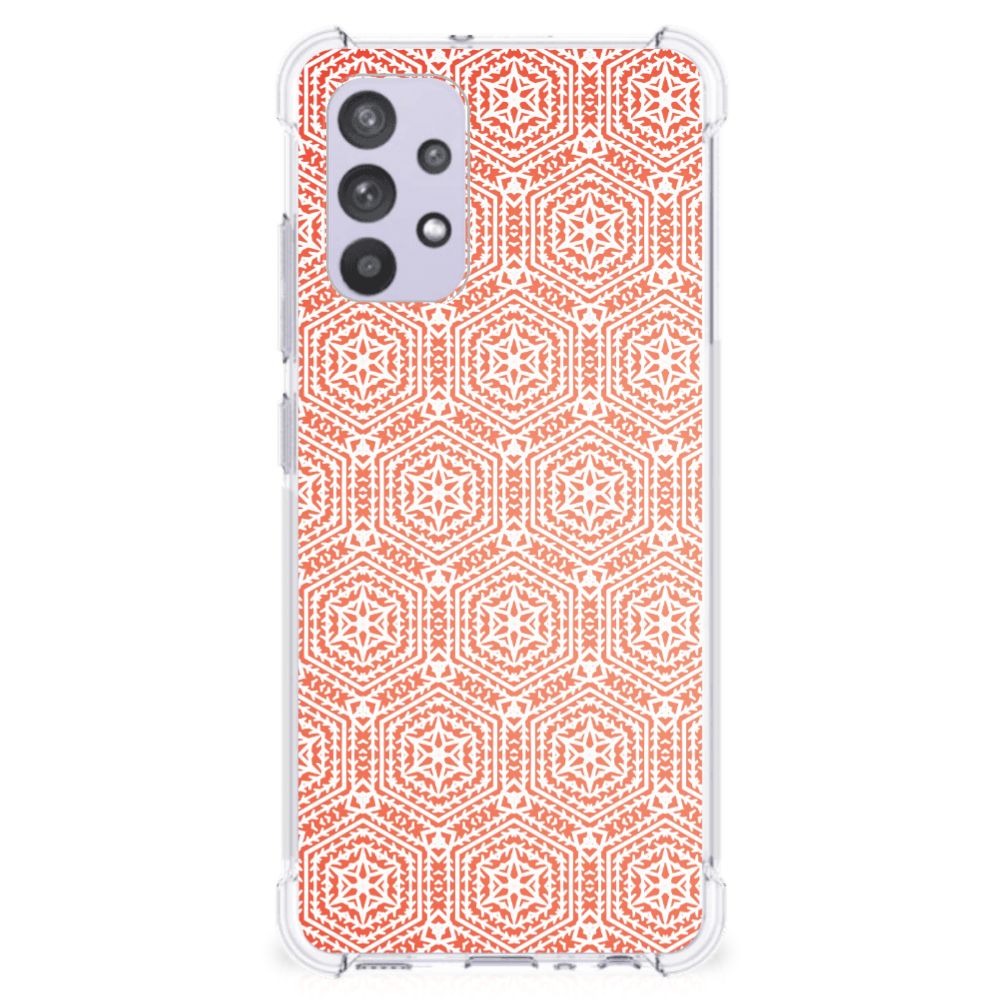 Samsung Galaxy A32 4G | A32 5G Enterprise Editie Doorzichtige Silicone Hoesje Pattern Orange