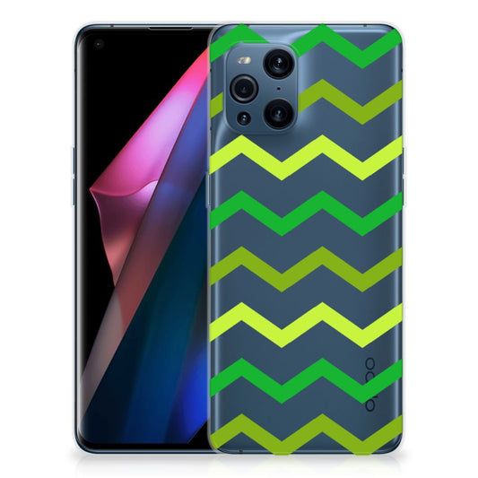 OPPO Find X3 | X3 Pro TPU bumper Zigzag Groen