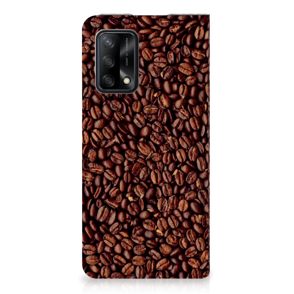 OPPO A74 4G Flip Style Cover Koffiebonen - B2C Telecom