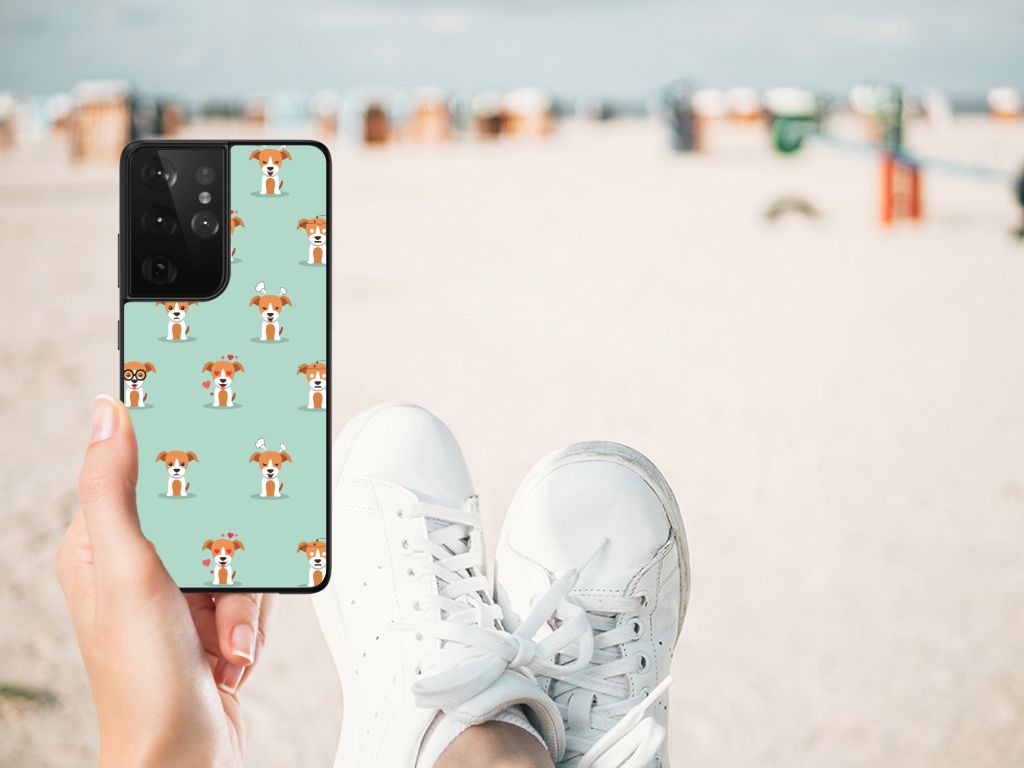 Samsung Galaxy S21 Ultra Dierenprint Telefoonhoesje Pups B2C Telecom
