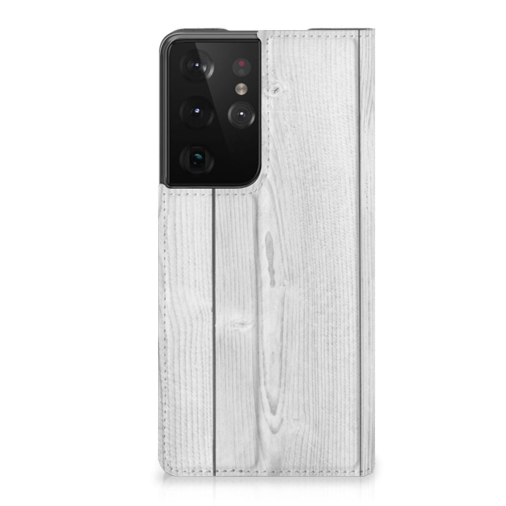 Samsung Galaxy S21 Ultra Book Wallet Case White Wood - B2C Telecom