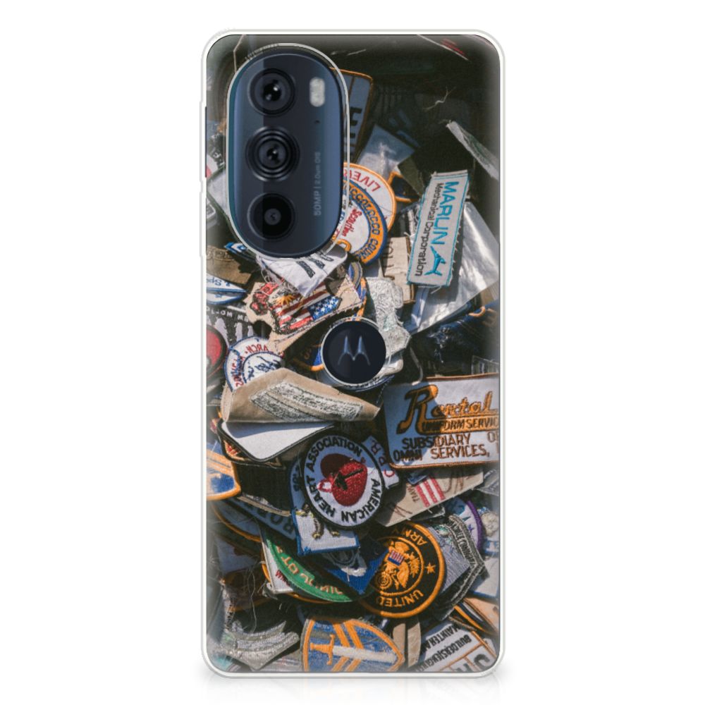 Motorola Edge 30 Pro Siliconen Hoesje met foto Badges B2C Telecom