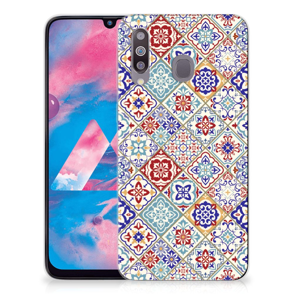 Samsung Galaxy M30 TPU Siliconen Hoesje Tiles Color