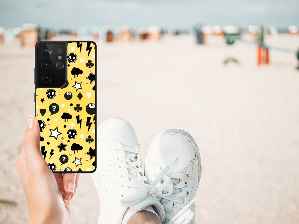 Telefoonhoesje Samsung Galaxy S21 Ultra Punk Geel B2C Telecom