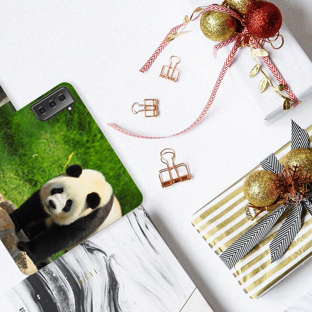 Samsung Galaxy S21 Plus Telefoonhoesje met Pasjes Panda