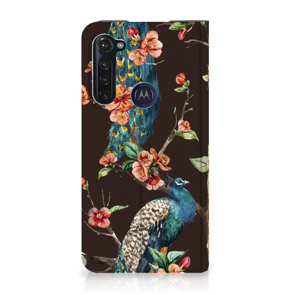 Motorola Moto G Pro Hoesje maken Pauw met Bloemen - B2C Telecom