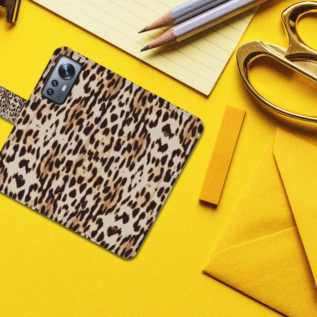 Xiaomi 12 | 12X Telefoonhoesje met Pasjes Leopard
